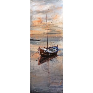 Abdul Hameed, 12 x 36 inch, Acrylic on Canvas, Seascape Painting, AC-ADHD-019
